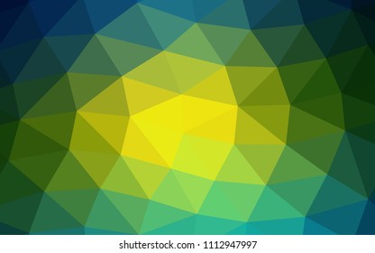 Light Blue, Yellow vector polygonal polygonal. Glitter abstract illustration with an elegant design. The best triangular design for your business.