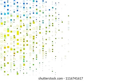 Light Blue, Yellow vector polygonal illustration, which consist of rectangles. Rectangular pattern for your business design. Geometric background in Origami style with gradient. 