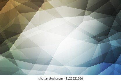 Light Blue, Yellow vector polygonal template. Shining colorful illustration with triangles. Brand new style for your business design.