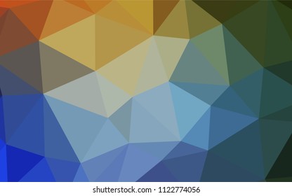 Light Blue, Yellow vector polygonal pattern. Creative geometric illustration in Origami style with gradient. Best triangular design for your business.