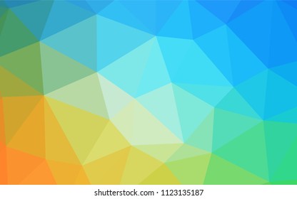 Light Blue, Yellow vector polygonal pattern. Geometric illustration in Origami style with gradient.  Pattern for a brand book's backdrop.