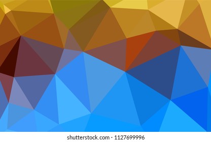 Light Blue, Yellow vector polygonal background. Creative illustration in halftone style with triangles. Textured pattern for your backgrounds.