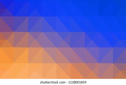 Light Blue, Yellow vector polygonal pattern. Geometric illustration in Origami style with gradient.  Brand new style for your business design.