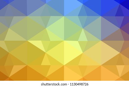 Light Blue, Yellow vector polygonal pattern. Shining colorful illustration with triangles. A completely new template for your banner.