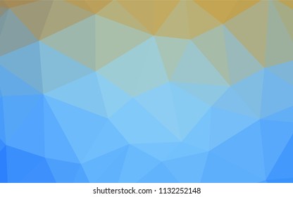 Light Blue, Yellow vector polygonal background. Shining polygonal illustration, which consist of triangles. New template for your brand book.