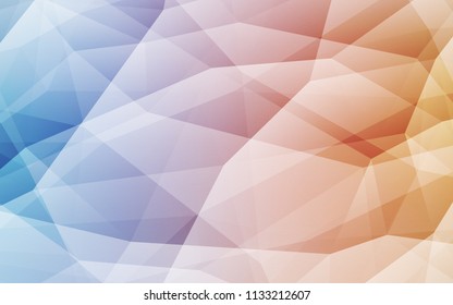 Light Blue, Yellow vector polygonal pattern. Glitter abstract illustration with an elegant triangles. Completely new template for your banner.