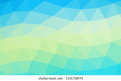 Light Blue, Yellow vector polygonal polygonal. Shining illustration, which consist of triangles. The polygonal design can be used for your web site.