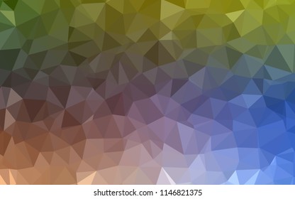 Light Blue, Yellow vector polygonal pattern. Shining polygonal illustration, which consist of triangles. Triangular pattern for your design.