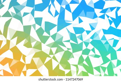 Light Blue, Yellow vector polygonal pattern. A sample with polygonal shapes. Brand new style for your business design.