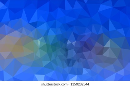 Light Blue, Yellow vector polygonal pattern. Creative illustration in halftone style with triangles. A new texture for your web site.