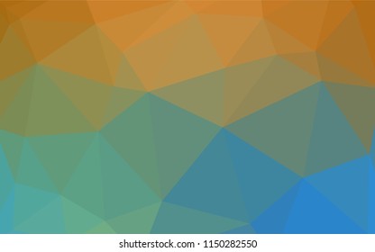 Light Blue, Yellow vector polygonal pattern. Geometric illustration in Origami style with gradient.  Textured pattern for your backgrounds.
