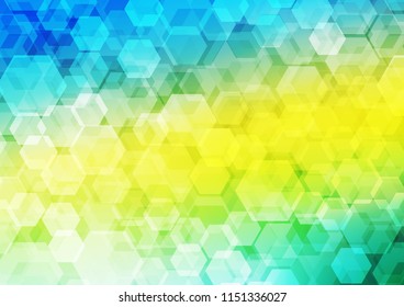 Light Blue, Yellow vector polygonal background. A sample with polygonal shapes. The best hexagonal design for your business.