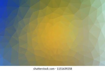 Light Blue, Yellow vector polygonal background. Creative illustration in halftone style with triangles. Brand new style for your business design.
