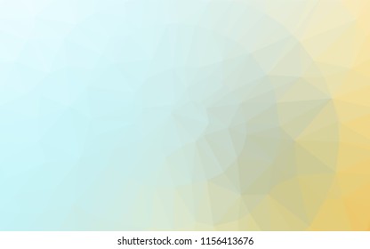 Light Blue, Yellow vector polygonal template. Shining illustration, which consist of triangles. The textured pattern can be used for background.
