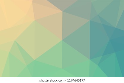 Light Blue, Yellow vector polygonal pattern. Geometric illustration in Origami style with gradient.  Triangular pattern for your business design.