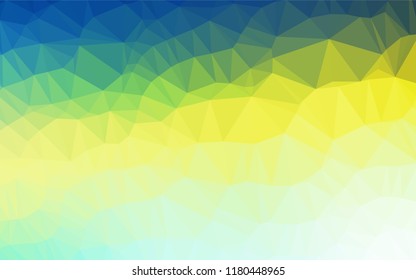 Light Blue, Yellow vector polygonal background. Triangular geometric sample with gradient.  A new texture for your design.