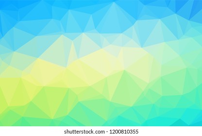 Light Blue, Yellow vector polygonal pattern. An elegant bright illustration with gradient. The best triangular design for your business.