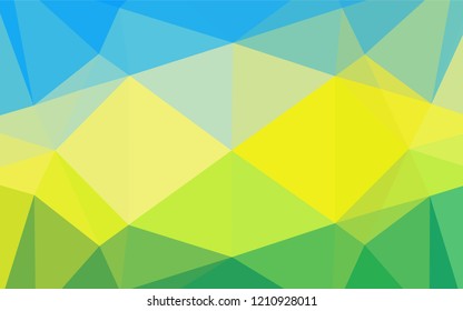 Light Blue, Yellow vector polygonal background. A vague abstract illustration with gradient. Brand new design for your business.