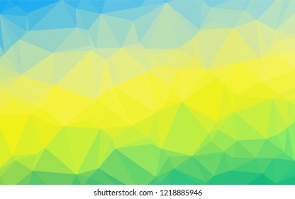 Light Blue, Yellow vector polygonal template. Triangular geometric sample with gradient.  Brand new style for your business design.