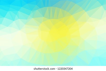 Light Blue, Yellow vector polygonal template. A sample with polygonal shapes. Triangular pattern for your business design.