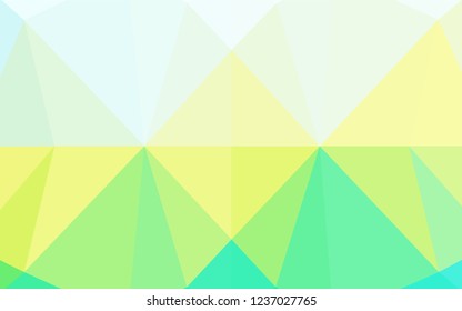 Light Blue, Yellow vector polygonal template. Geometric illustration in Origami style with gradient.  Triangular pattern for your business design.