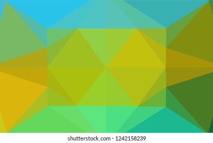 Light Blue, Yellow vector polygonal pattern. Shining illustration, which consist of triangles. The template can be used as a background for cell phones.