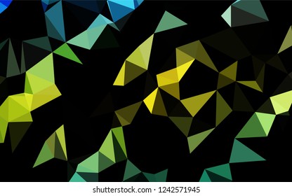 Light Blue, Yellow vector polygonal template. Shining illustration, which consist of triangles. The polygonal design can be used for your web site.
