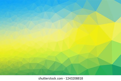 Light Blue, Yellow vector polygonal template. Creative geometric illustration in Origami style with gradient. The completely new template can be used for your brand book.