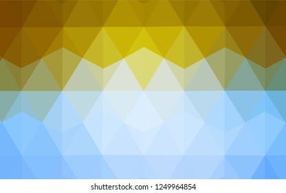 Light Blue, Yellow vector polygonal background. Creative illustration in halftone style with triangles. Brand new style for your business design.