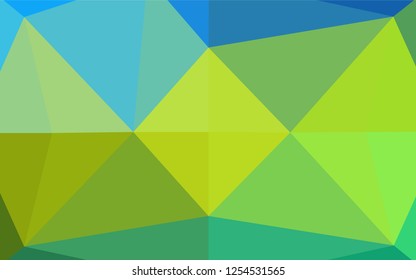 Light Blue, Yellow vector polygonal template. Geometric illustration in Origami style with gradient.  The elegant pattern can be used as part of a brand book.
