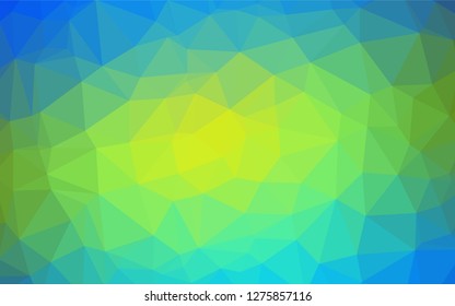 Light Blue, Yellow vector polygonal pattern. Triangular geometric sample with gradient.  A completely new template for your business design.