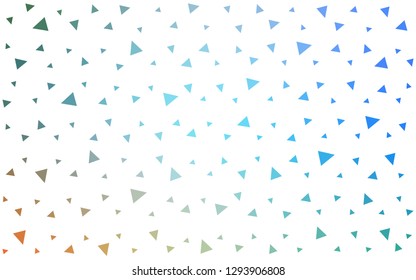 Light Blue, Yellow vector  polygonal template. Glitter abstract illustration with an elegant triangles. Triangular pattern for your design.