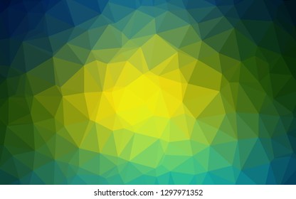 Light Blue, Yellow vector polygonal pattern. Shining colored illustration in a Brand new style. Template for your brand book.