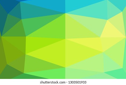 Light Blue, Yellow vector polygonal pattern. Creative illustration in halftone style with gradient. Polygonal design for your web site.