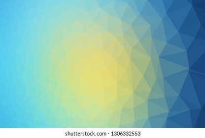 Light Blue, Yellow vector polygonal background. A sample with polygonal shapes. Textured pattern for background.