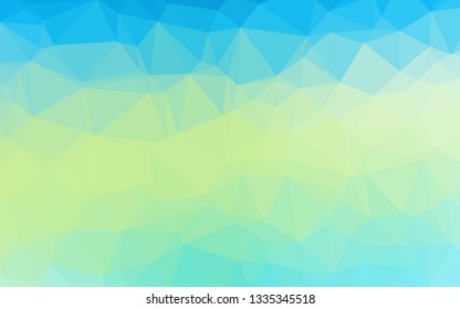 Light Blue, Yellow vector polygonal template. Triangular geometric sample with gradient.  New texture for your design.