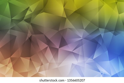 Light Blue, Yellow vector polygonal template. Shining polygonal illustration, which consist of triangles. Pattern for a brand book's backdrop.