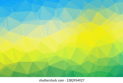 Light Blue, Yellow vector polygonal pattern. Colorful illustration in Origami style with gradient.  Elegant pattern for a brand book.