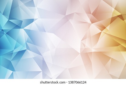 Light Blue, Yellow vector polygonal background. Colorful illustration in polygonal style with gradient. Polygonal design for your web site.