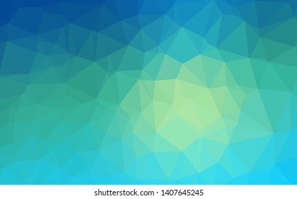 Light Blue, Yellow vector polygonal pattern. Creative illustration in halftone style with gradient. Triangular pattern for your business design.