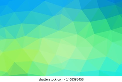 Light Blue, Yellow vector polygonal template. Triangular geometric sample with gradient.  Template for your brand book.