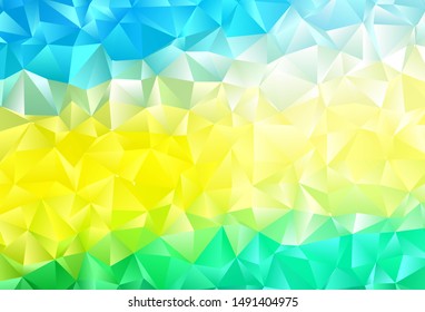 Light Blue, Yellow vector polygonal background. A sample with polygonal shapes. Template for your brand book.