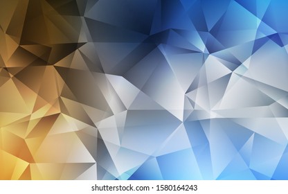 Light Blue, Yellow vector polygonal pattern. Elegant bright polygonal illustration with gradient. A completely new design for your leaflet.