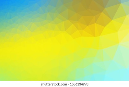 Light Blue, Yellow vector polygonal background. Colorful illustration in Origami style with gradient.  Completely new design for your business.
