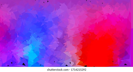 Patrón policonal vectorial amarillo, azul claro. Ilustración en cristal roto con triángulos. Fondo de pantalla de tus aplicaciones web.