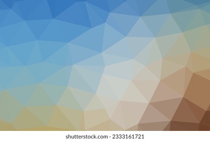 Light Blue, Yellow vector polygonal template. Triangular geometric sample with gradient.  Textured pattern for background.
