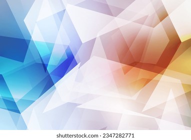 Light Blue, Yellow vector polygonal template. Geometric illustration in Origami style with gradient.  A completely new design for your leaflet.