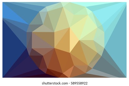 Light Blue, Yellow vector polygonal illustration, which consist of triangles with a gemstone in center. Triangular design of a huge diamond for your business. Creative geometric background of gems.