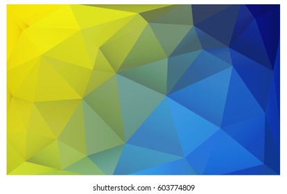 Light Blue, Yellow vector polygonal illustration, which consist of triangles. Triangular pattern for your business design. Geometric background in Origami style with gradient. 