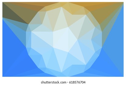 Light Blue, Yellow vector polygonal illustration, which consist of triangles with a gemstone in center. Triangular design of a huge diamond for your business. Creative geometric background of gems.